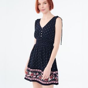 Floral V-Neck Smocked Fit & Flare Dress